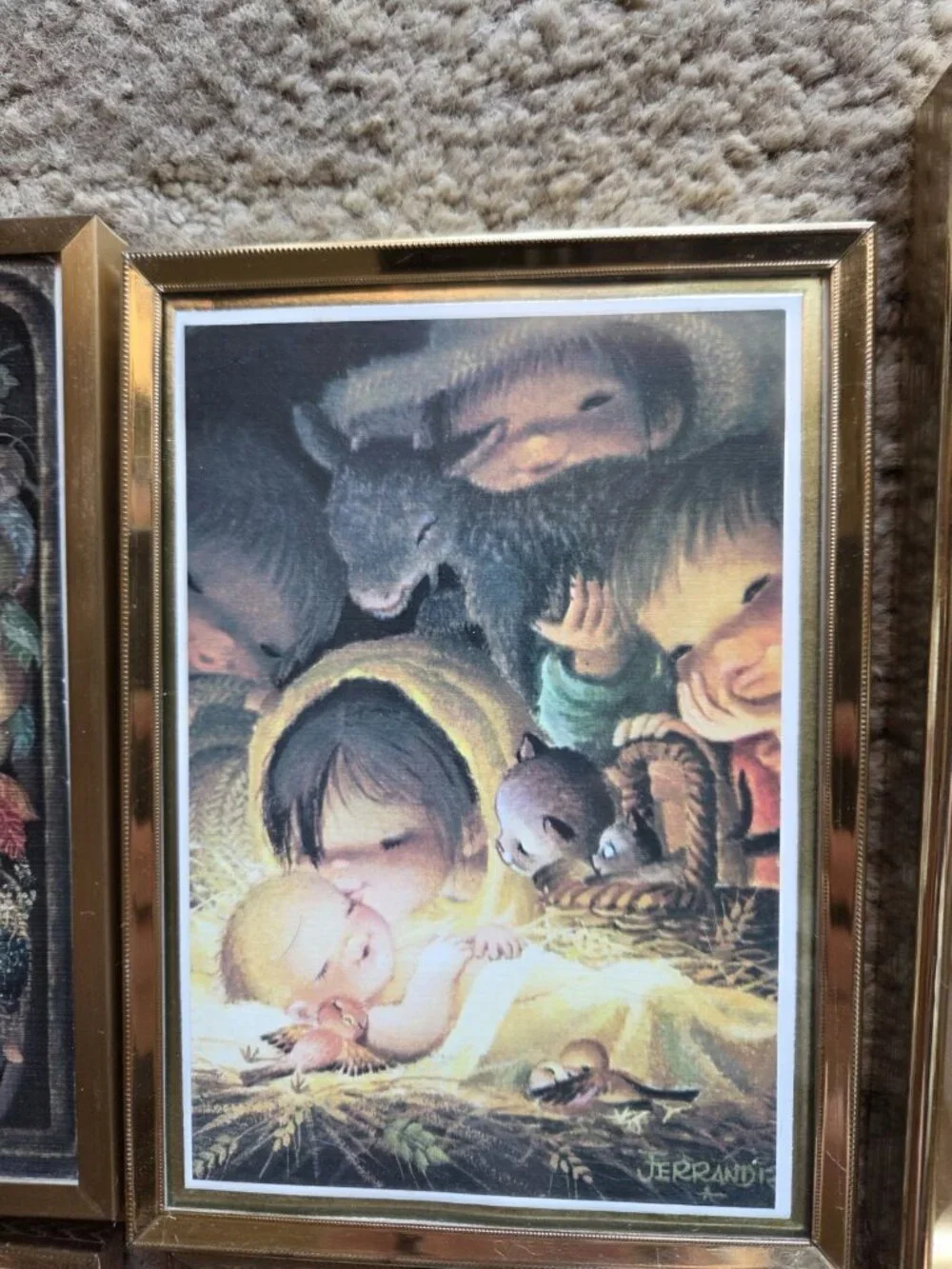 Vintage Juan Ferrandiz Framed Greeting Card Picture Collection Set 8 Mother Mary